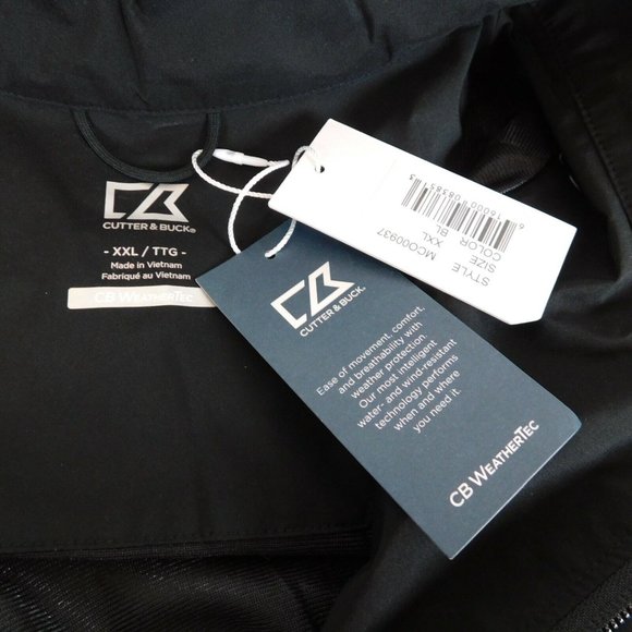 Cutter Buck Mens Blk XXL Long Sleeve WeatherTec Summit Golf Half Zip Jacket USNR - Picture 7 of 12